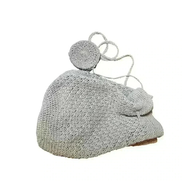 Vintage satchel bucket boho handbag with attached coin purse - Picture 1 of 4